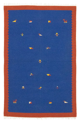 Tapis Kelim - Tendance - 180 x 120 cm - bleu