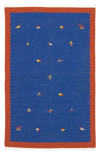 Tapis Kelim - Tendance - 180 x 120 cm - bleu