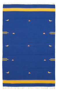 Tapis Kelim - Tendance - 180 x 120 cm - bleu
