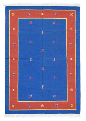 Tapis Kelim - Tendance - 200 x 140 cm - bleu