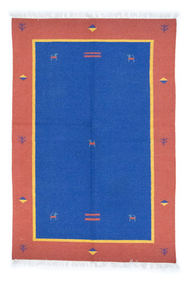 Tapis Kelim - Tendance - 200 x 140 cm - bleu