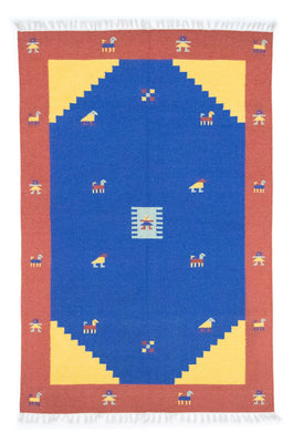 Tapis Kelim - Tendance - 200 x 140 cm - bleu