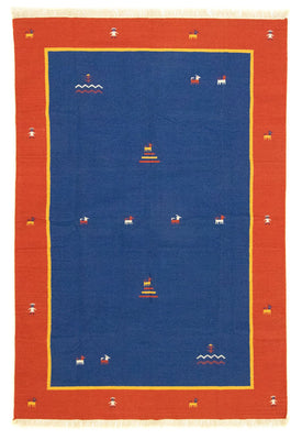 Tapis Kelim - Tendance - 300 x 200 cm - bleu