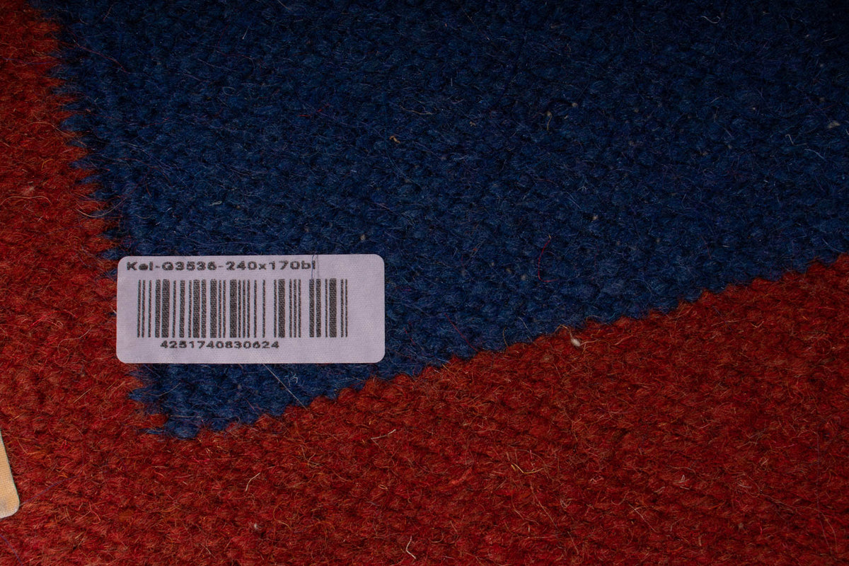 Tapis Kelim - Tendance - 240 x 170 cm - bleu foncé