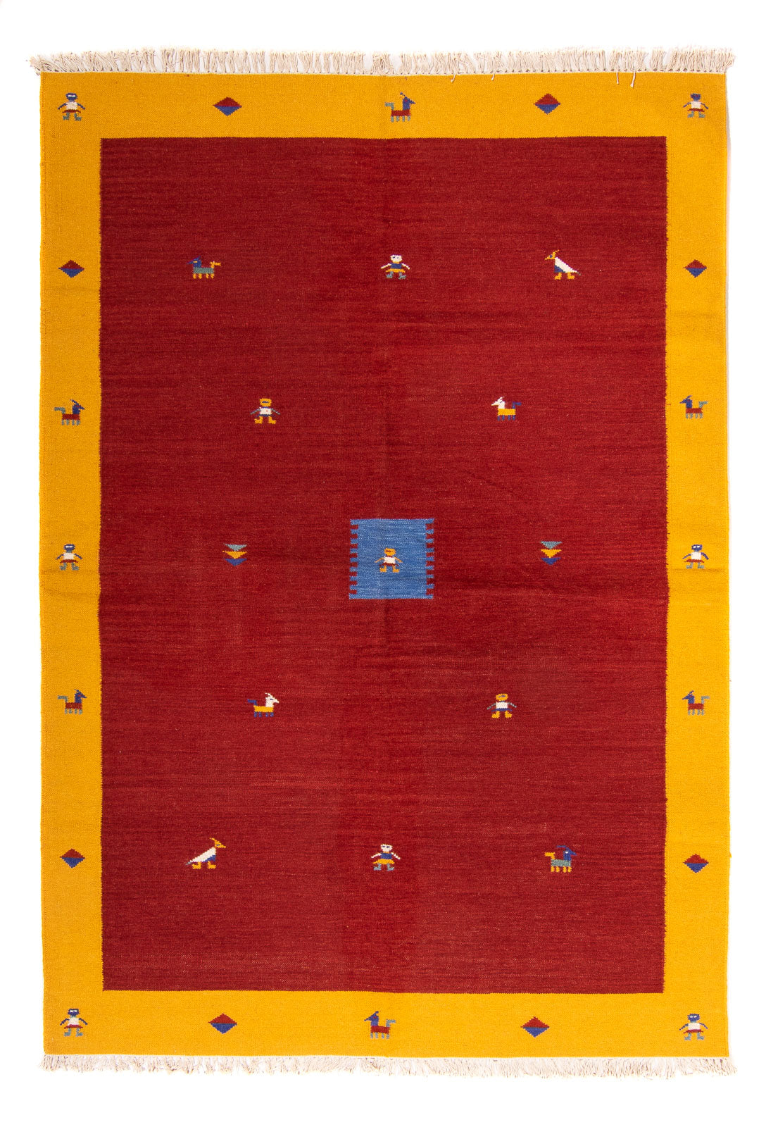 Tapis Kelim - Tendance - 240 x 170 cm - rouge foncé