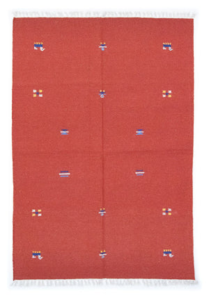 Tapis Kelim - Tendance - 200 x 140 cm - rouge