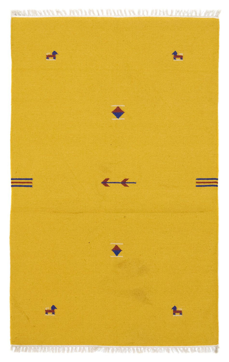 Tapis Kelim - Tendance - 180 x 120 cm - jaune