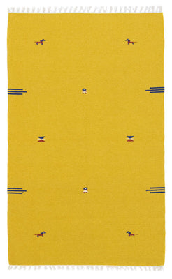Tapis Kelim - Tendance - 180 x 120 cm - jaune