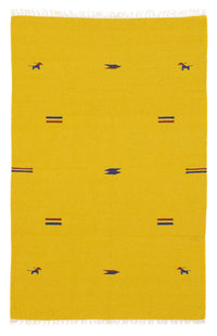 Tapis Kelim - Tendance - 180 x 120 cm - jaune