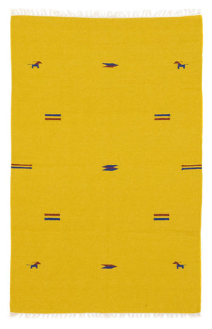 Tapis Kelim - Tendance - 180 x 120 cm - jaune