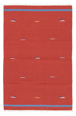 Tapis Kelim - Tendance - 180 x 120 cm - rouge
