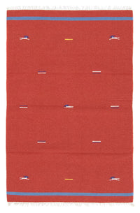 Tapis Kelim - Tendance - 180 x 120 cm - rouge