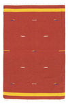 Kilim moderne Tapis 120x180cm - Tapis en laine - Rectangle / Rouge / 120 x 180 cm Rectangle