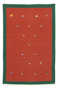 Tapis Kelim - Tendance - 180 x 120 cm - rouge