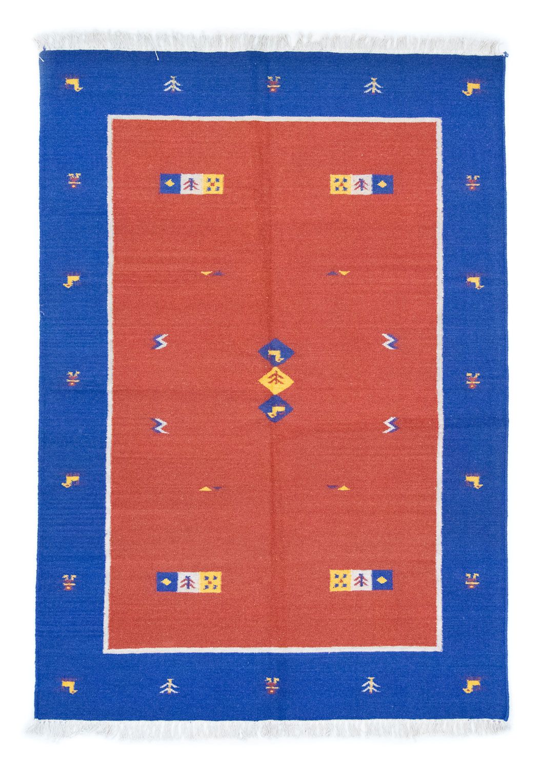 Tapis Kelim - Tendance - 200 x 140 cm - rouge