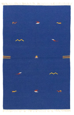 Tapis Kelim - Tendance - 180 x 120 cm - bleu