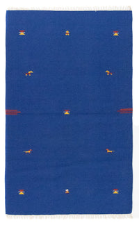 Tapis Kelim - Tendance - 180 x 120 cm - bleu