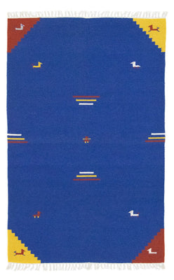 Tapis Kelim - Tendance - 180 x 120 cm - bleu