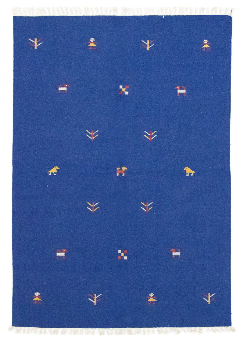 Tapis Kelim - Tendance - 200 x 140 cm - bleu