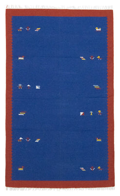 Tapis Kelim - Tendance - 180 x 120 cm - bleu