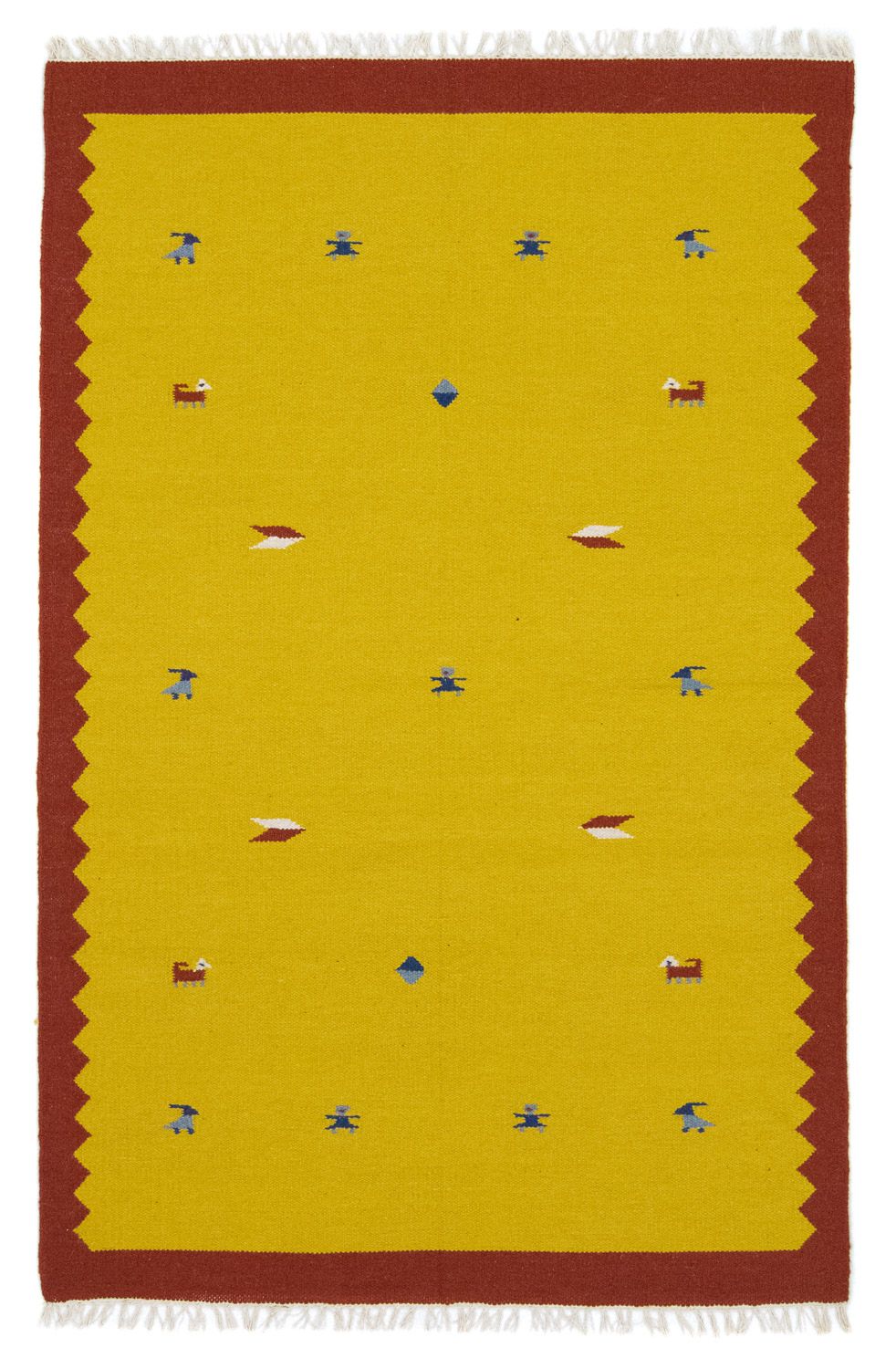 Tapis Kelim - Tendance - 180 x 120 cm - jaune