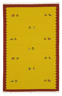 Tapis Kelim - Tendance - 180 x 120 cm - jaune