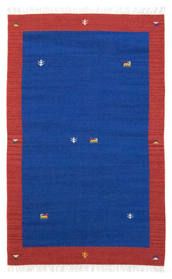 Tapis Kelim - Tendance - 180 x 120 cm - bleu