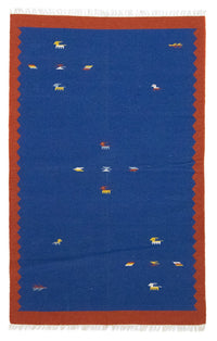 Tapis Kelim - Tendance - 180 x 120 cm - bleu