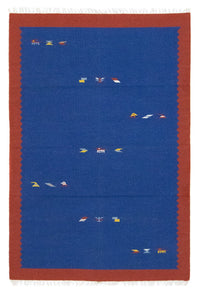 Tapis Kelim - Tendance - 180 x 120 cm - bleu
