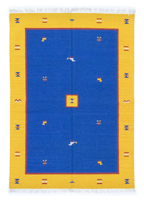 Tapis Kelim - Tendance - 200 x 140 cm - bleu