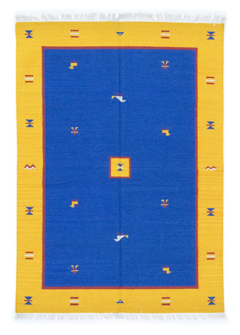 Tapis Kelim - Tendance - 200 x 140 cm - bleu