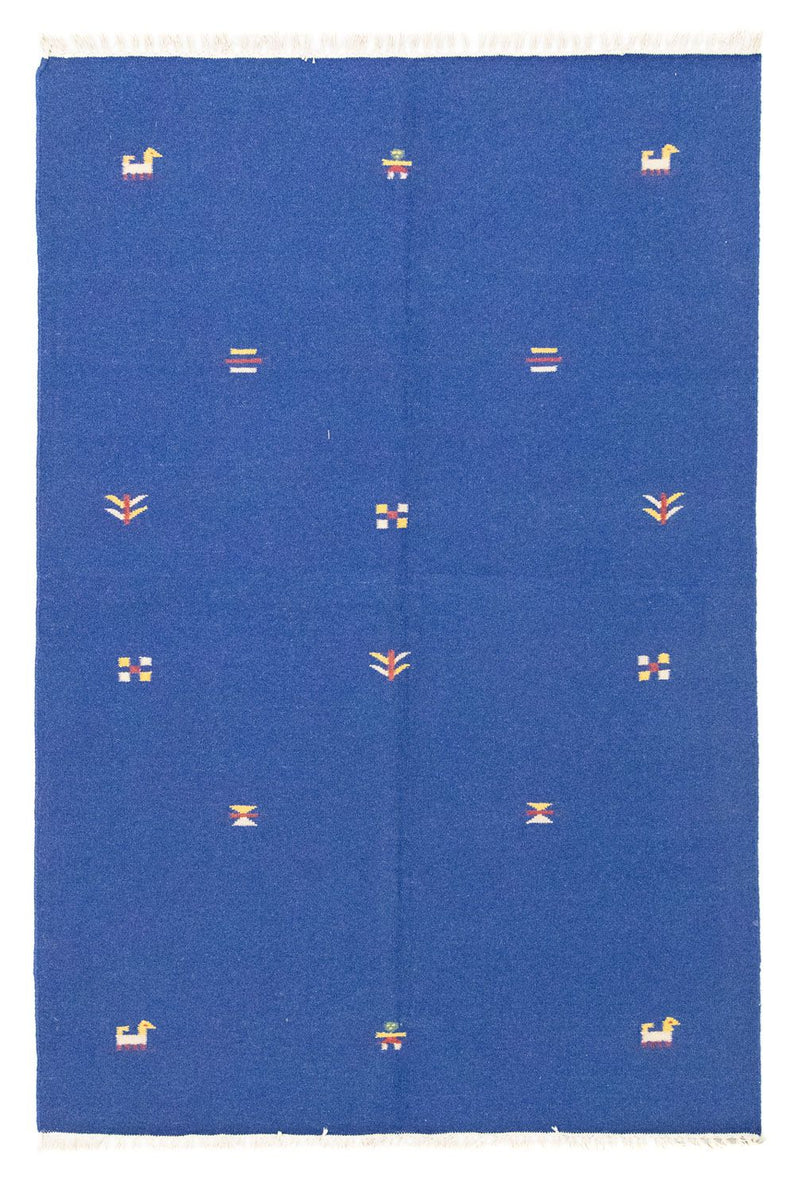 Tapis Kelim - Tendance - 200 x 140 cm - bleu
