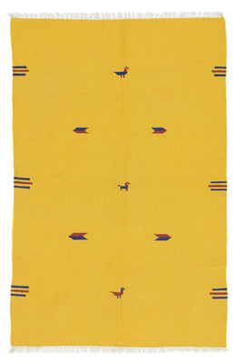 Tapis Kelim - Tendance - 200 x 140 cm - jaune