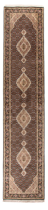 Tapis de couloir Tapis oriental - Tabriz - 372 x 81 cm - noir
