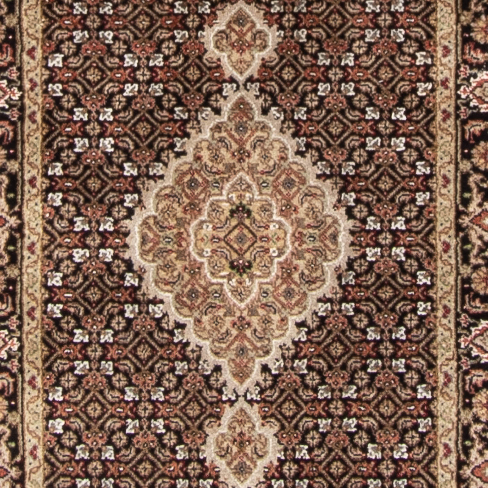 Tapis de couloir Tapis oriental - Tabriz - 372 x 81 cm - noir