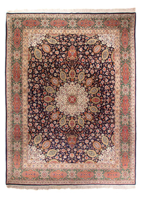 Tapis persan - Classique - 399 x 293 cm - bleu foncé
