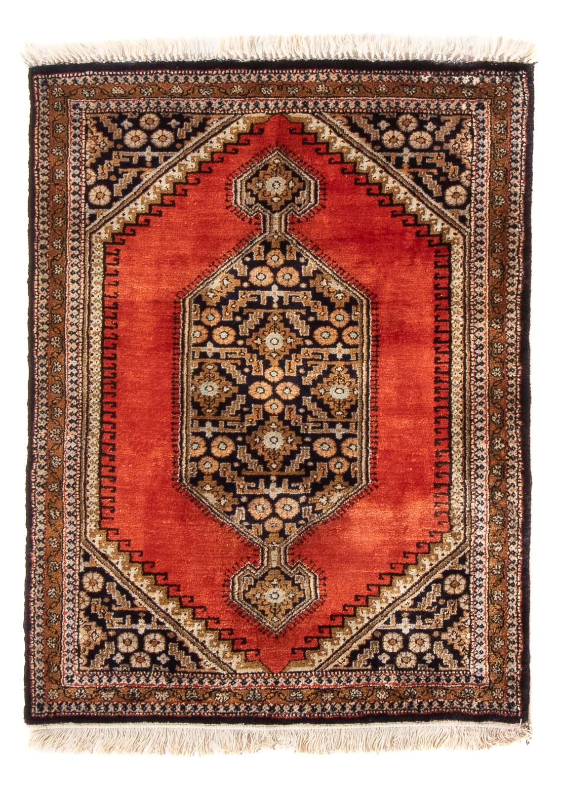 Tapis en soie - Ghom soie - Premium - 77 x 56 cm - orange