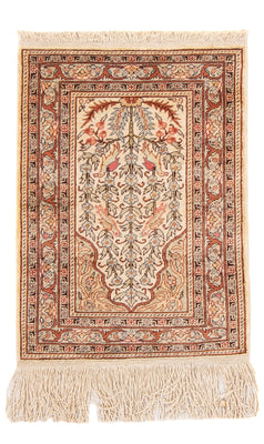 Tapis oriental - Hereke - 58 x 39 cm - beige