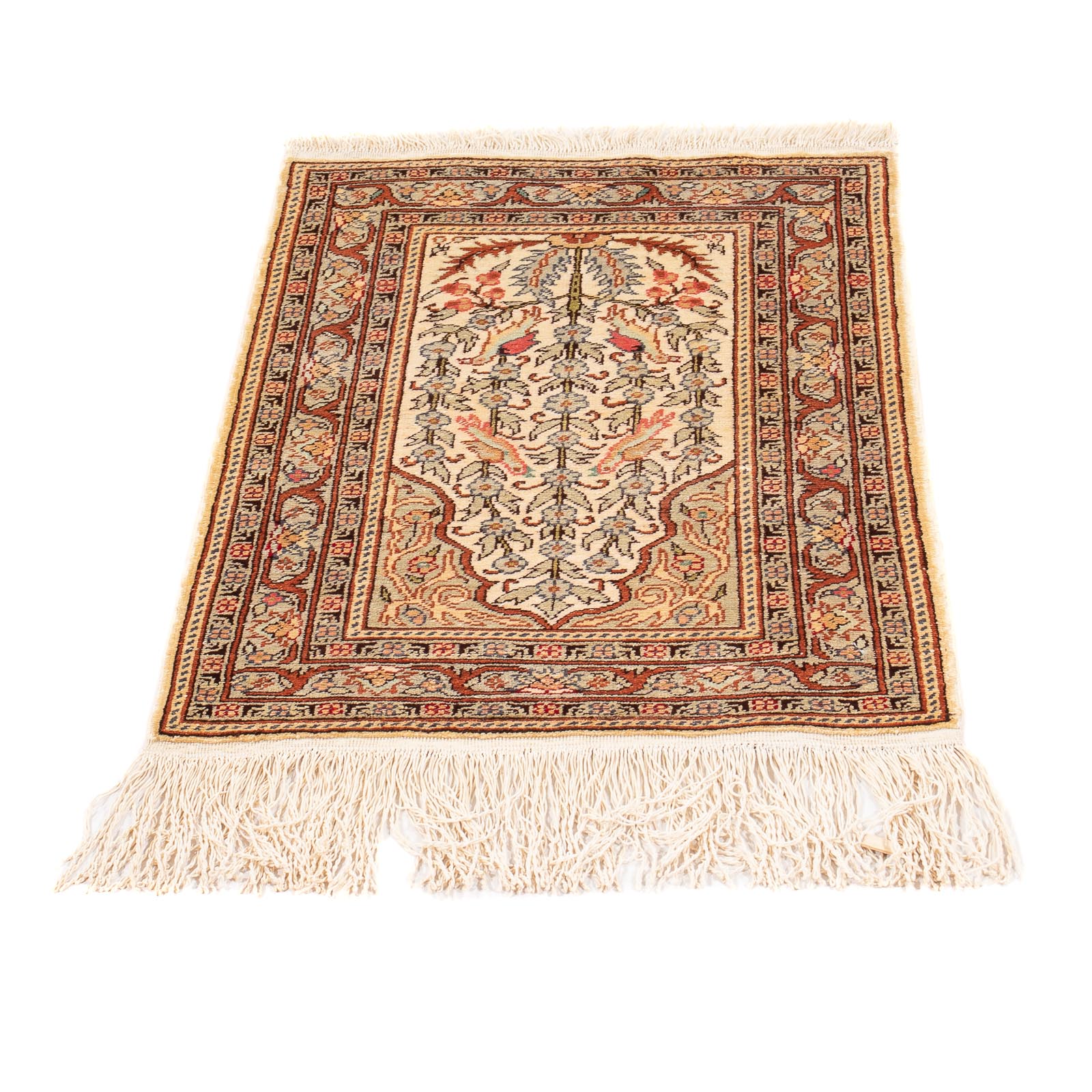 Tapis oriental - Hereke - 58 x 39 cm - beige