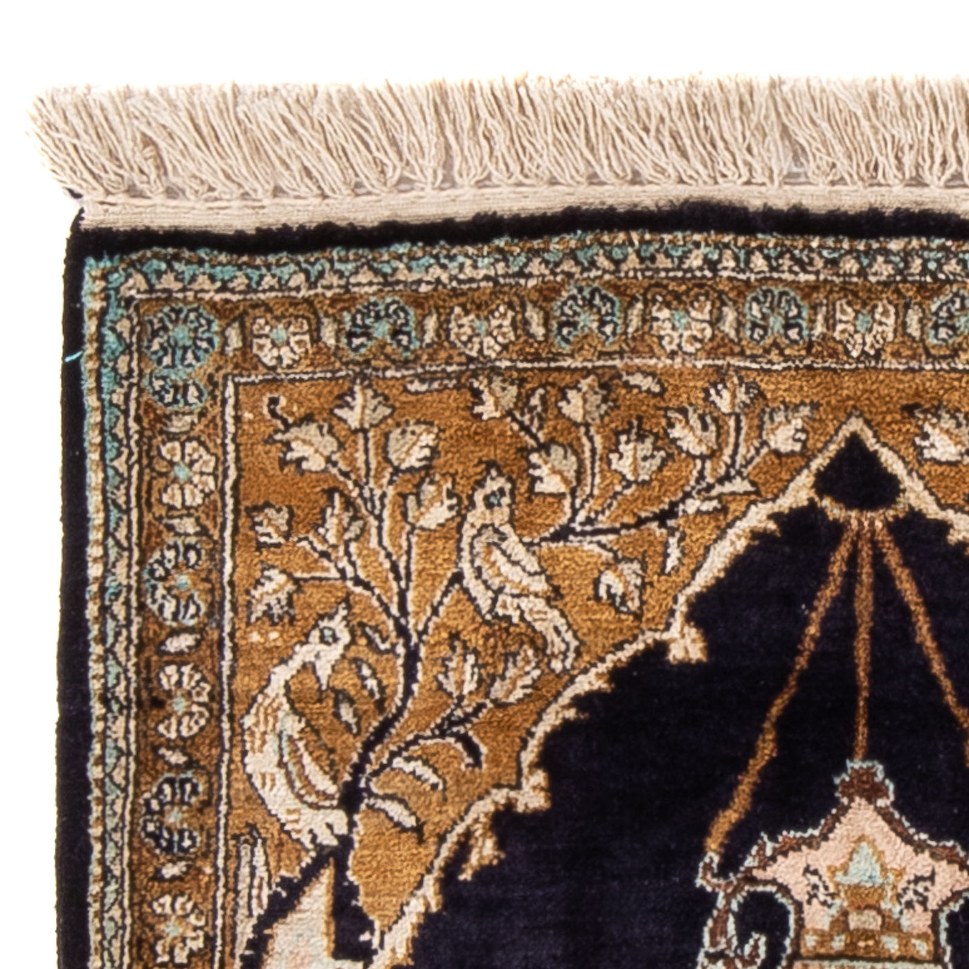 Tapis de Qom en soie Tapis 72x57cm - Tapis persan