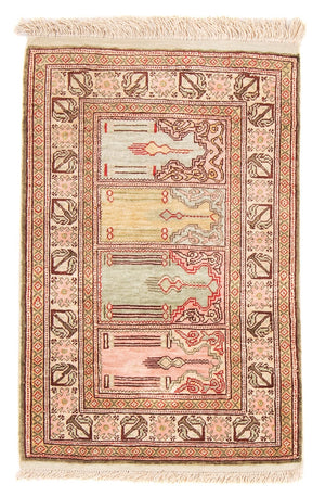 Tapis oriental - Hereke - 61 x 41 cm - multicolore