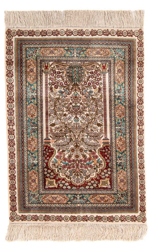 Tapis oriental - Hereke - 91 x 62 cm - multicolore