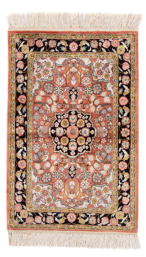 Tapis en soie - Soie chinoise - 93 x 62 cm - rouge