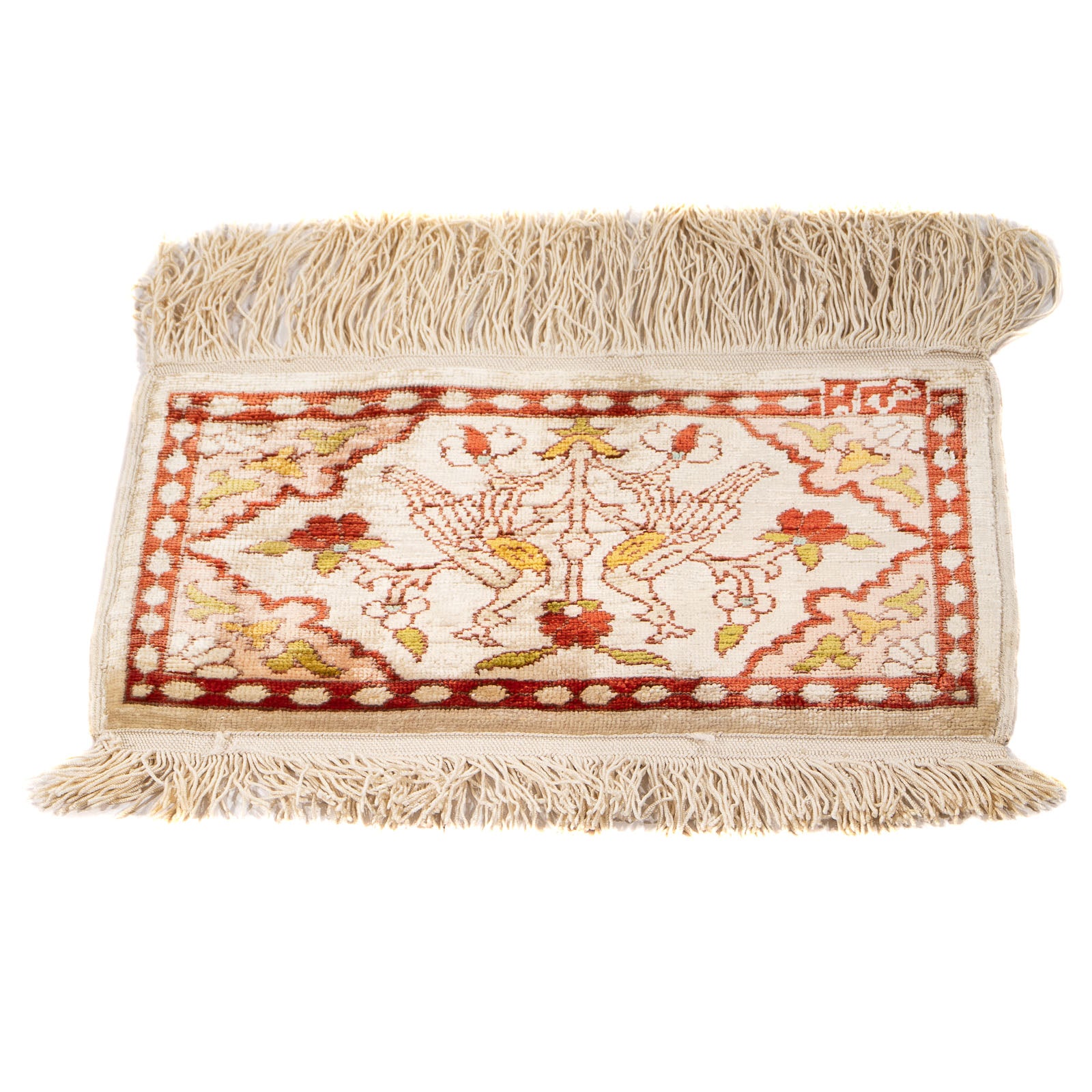 Tapis oriental - Hereke carré  - 17 x 25 cm - beige