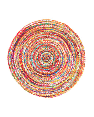 Tapis en sisal - ML-Indigostripy - ronde