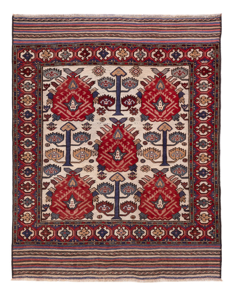 Tapis afghan - 165 x 125 cm - multicolore