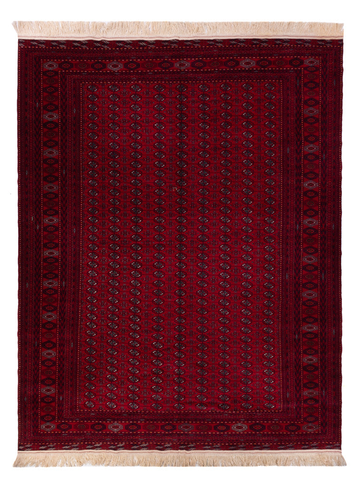 Tapis afghan - Boukhara - 390 x 296 cm - rouge foncé