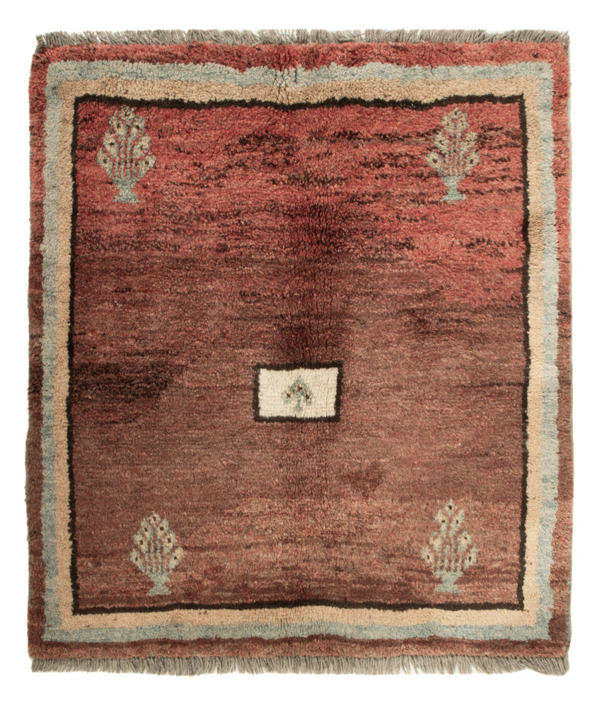 Tapis Gabbeh - Persan carré  - 100 x 93 cm - multicolore