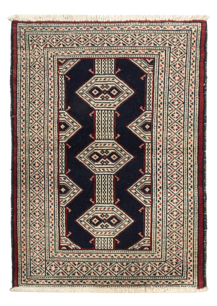 Tapis Turkaman - 87 x 64 cm - bleu foncé