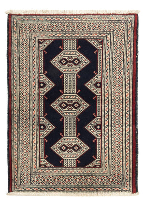 Tapis Turkaman - 87 x 64 cm - bleu foncé